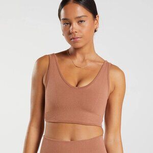 Gymshark – Rest Day Seamless Bralette (Coffee Brown, XS, Brand New)